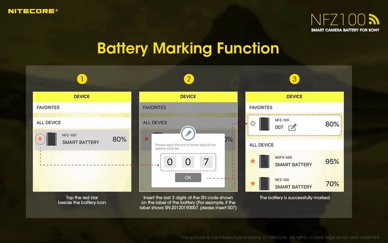 Li-Ion Battery Nitecore NFZ100 Smart Camera Battery for Sony-Detail5