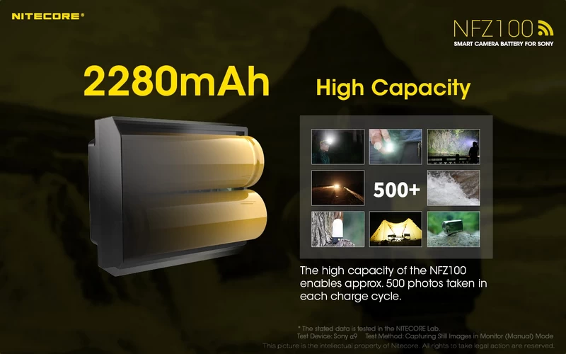 Li-Ion Battery Nitecore NFZ100 Smart Camera Battery for Sony-Detail6