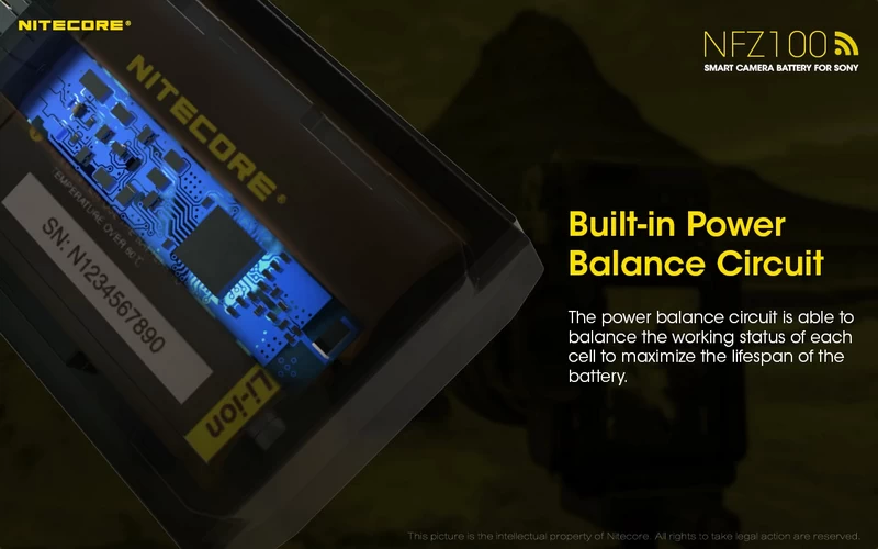 Li-Ion Battery Nitecore NFZ100 Smart Camera Battery for Sony-Detail8