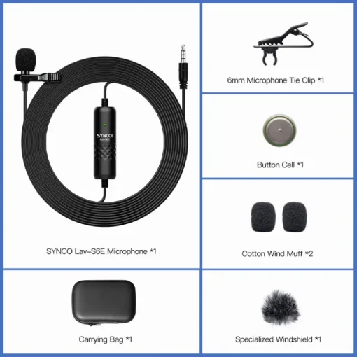 Synco Lav-S6E Omnidirectional Lavalier Microphone-Description8