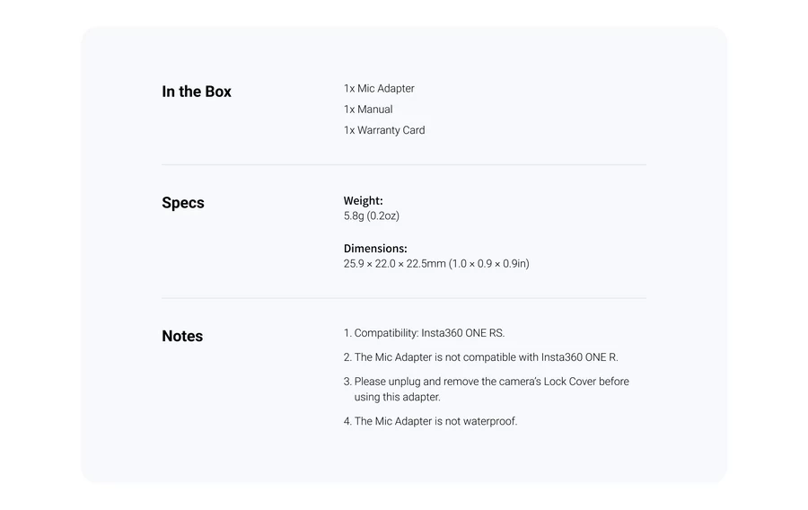 Insta360 ONE RS Mic Adapter (Horizontal Version)-Detail4