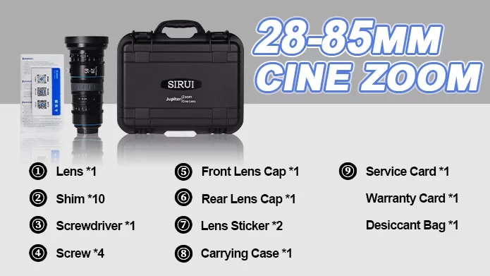 Sirui Jupiter 28-85mm T3.2 Full Frame Macro Cine Zoom Lens-Des11
