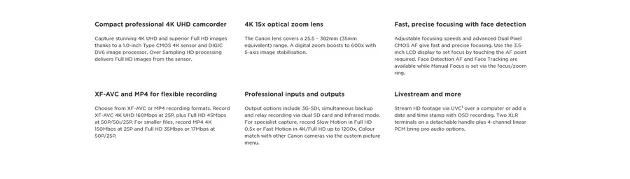 Canon XA75 UHD 4K30 Camcorder-Des1