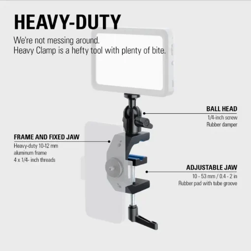 Elgato Heavy Duty G-Clamp and Ball Head-Detail4