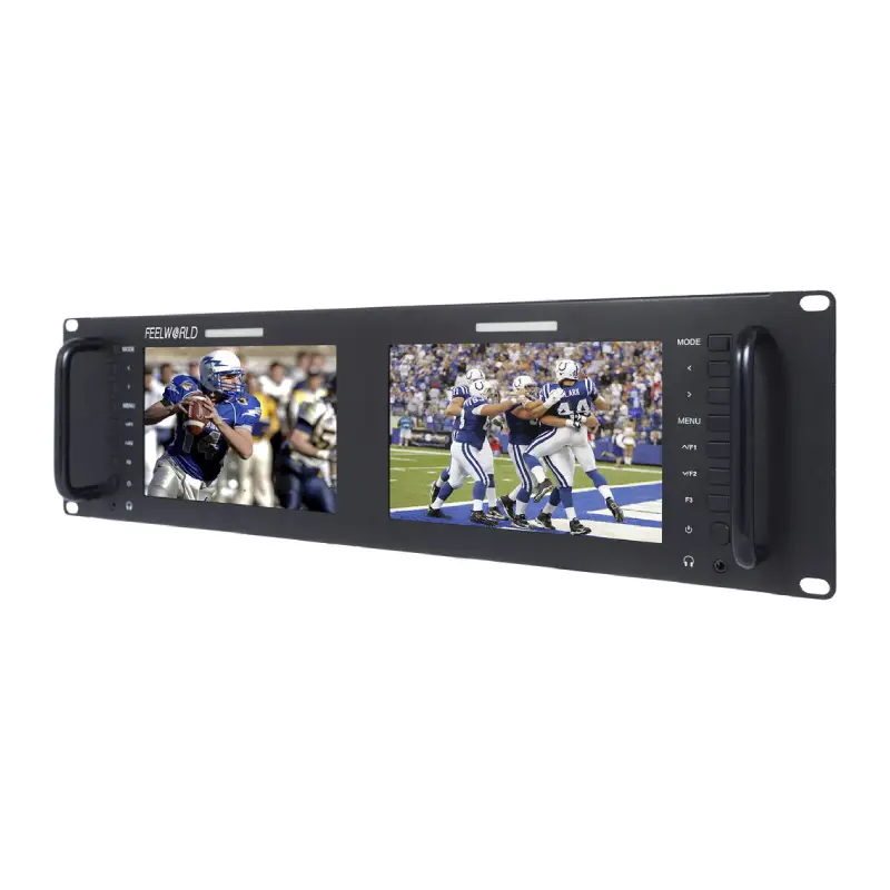 FeelWorld D71-H Dual 7 Inch 3 RU Rackmount HDMI LCD Monitor-Detail1