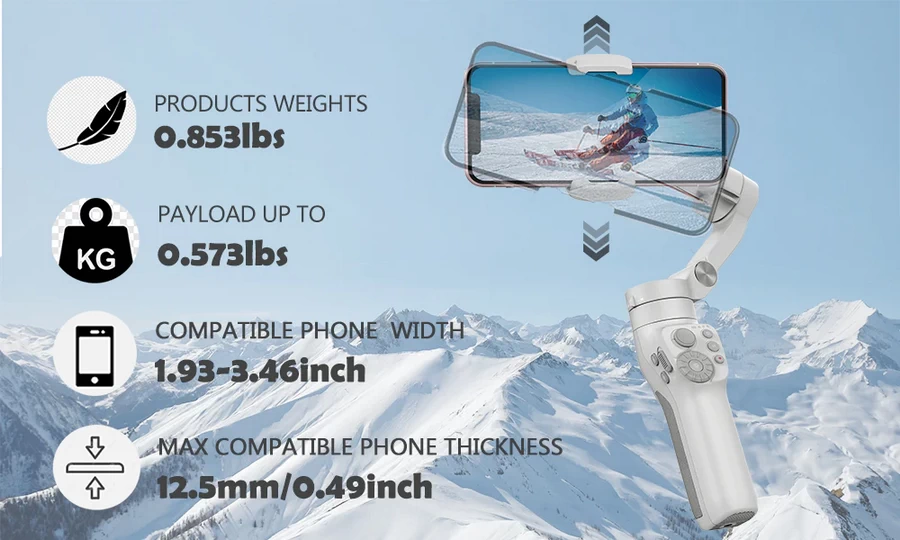 Feiyu Vimble 3 Handheld 3-Axis Smartphone Gimbal Stabilizer-Des4