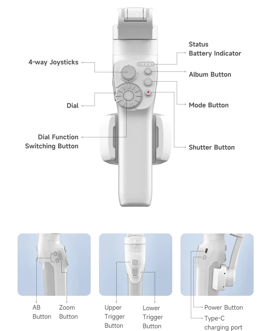 Feiyu Vimble 3 Handheld 3-Axis Smartphone Gimbal Stabilizer-Des5