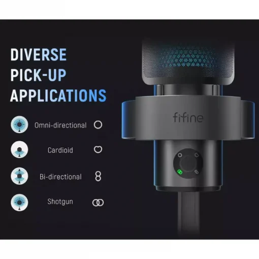 FIFINE A9 Podcast RGB Microphone Mic Studio Usb Condenser-Detail3