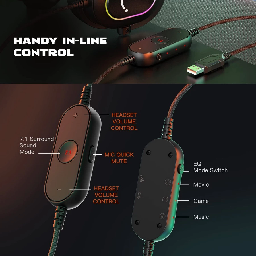 FIFINE H6 USB Headset USB Dynamic RGB Gaming Headphone-Detail4