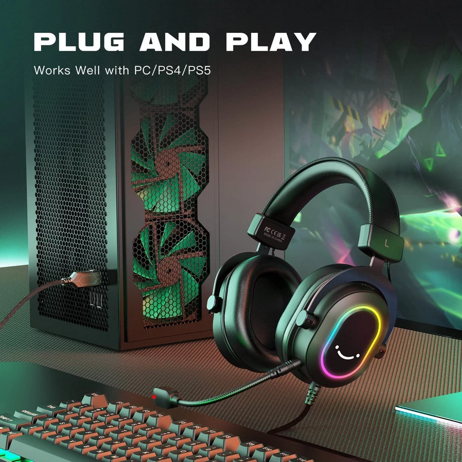 FIFINE H6 USB Headset USB Dynamic RGB Gaming Headphone-Detail6