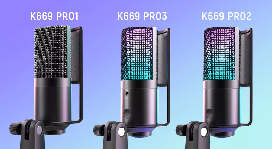 FIFINE K669 Pro3 USB Condenser RGB Desktop Microphone-Des2