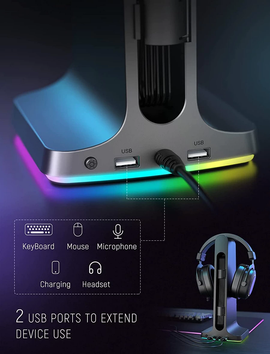 FIFINE S3 RGB Headphone Stand-Des5