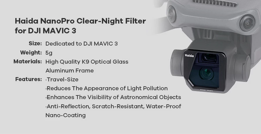 Haida NanoPro Clear-Night Filter for DJI Mavic 3-Des3