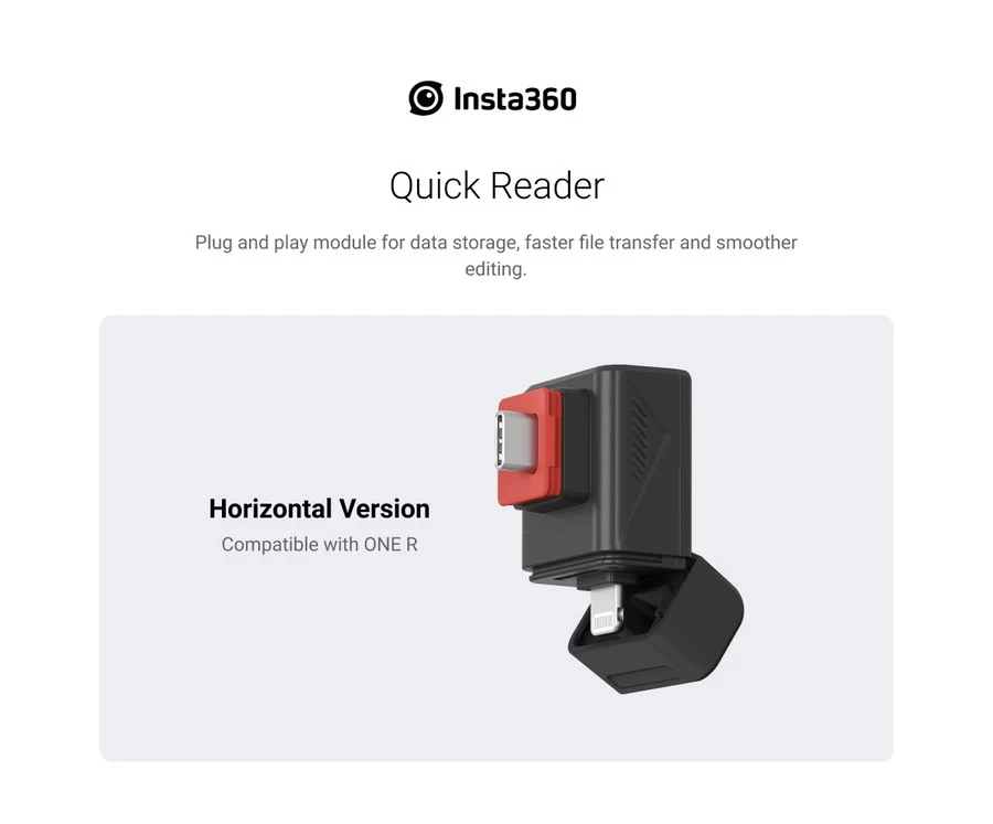 Insta360 Quick Reader (Horizontal Version) for One RS , One R-Des1