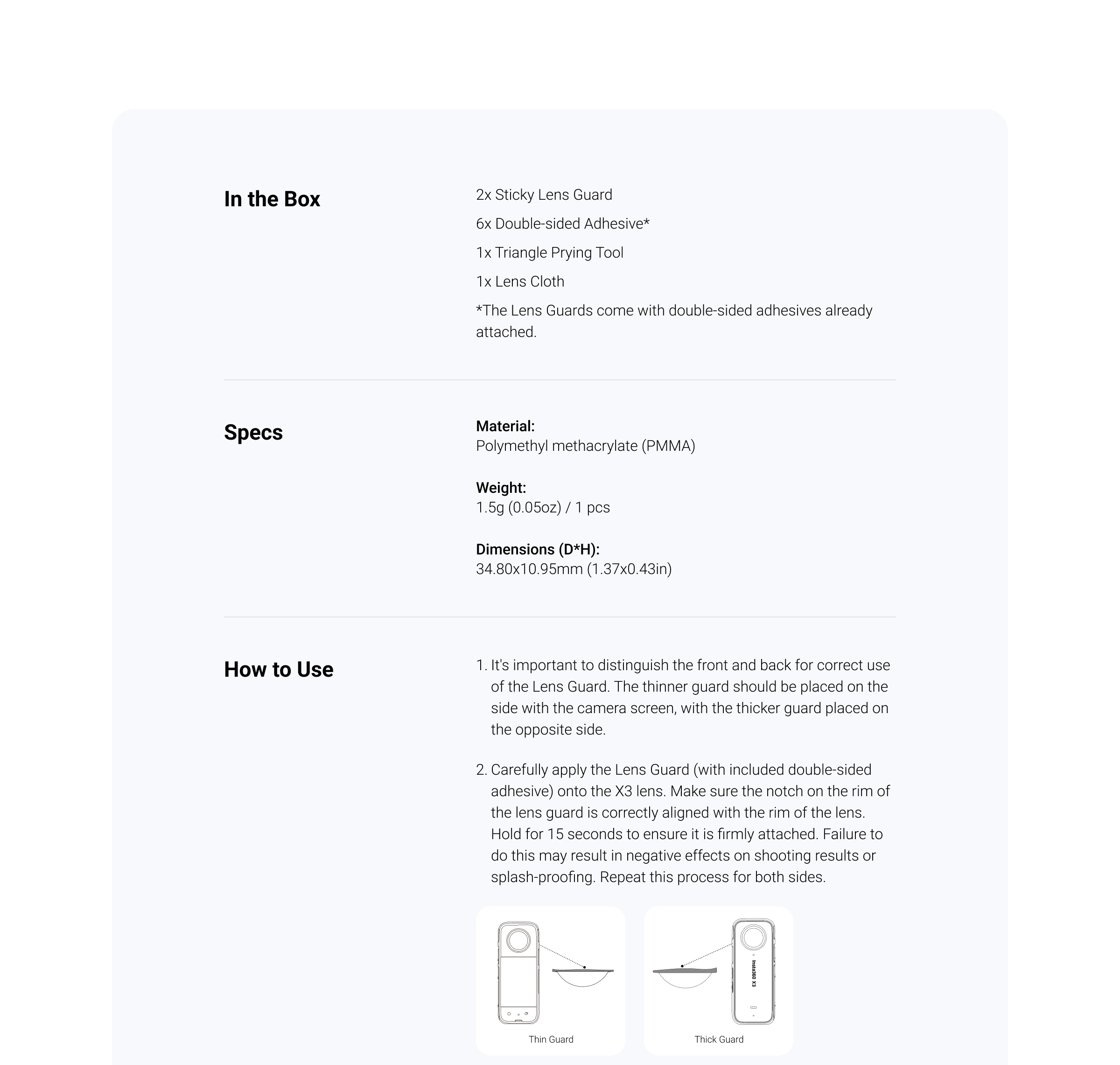 Insta360 X3 Sticky Lens Guards-Des3