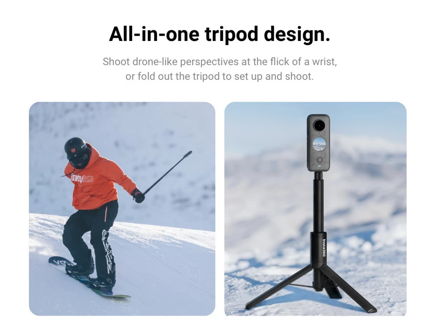 Insta360 2-in-1 Invisible Selfie Stick + Tripod-Des2