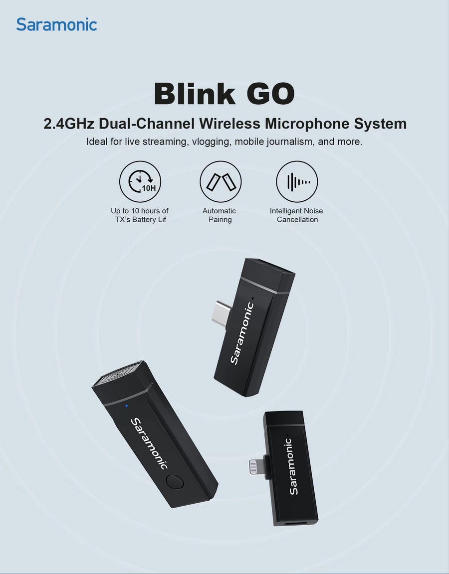 Saramonic Blink Go 2.4GHz Wireless Microphone System-Des2