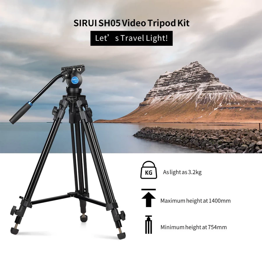 Sirui SH05 Video Tripod Kit-Des1