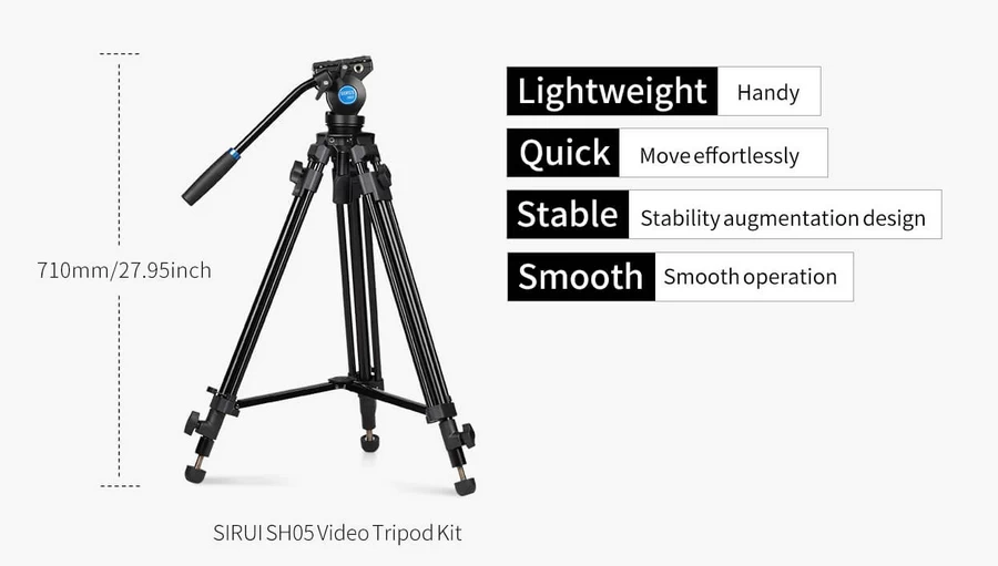 Sirui SH05 Video Tripod Kit-Des2