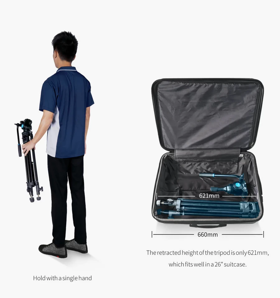 Sirui SH05 Video Tripod Kit-Des4