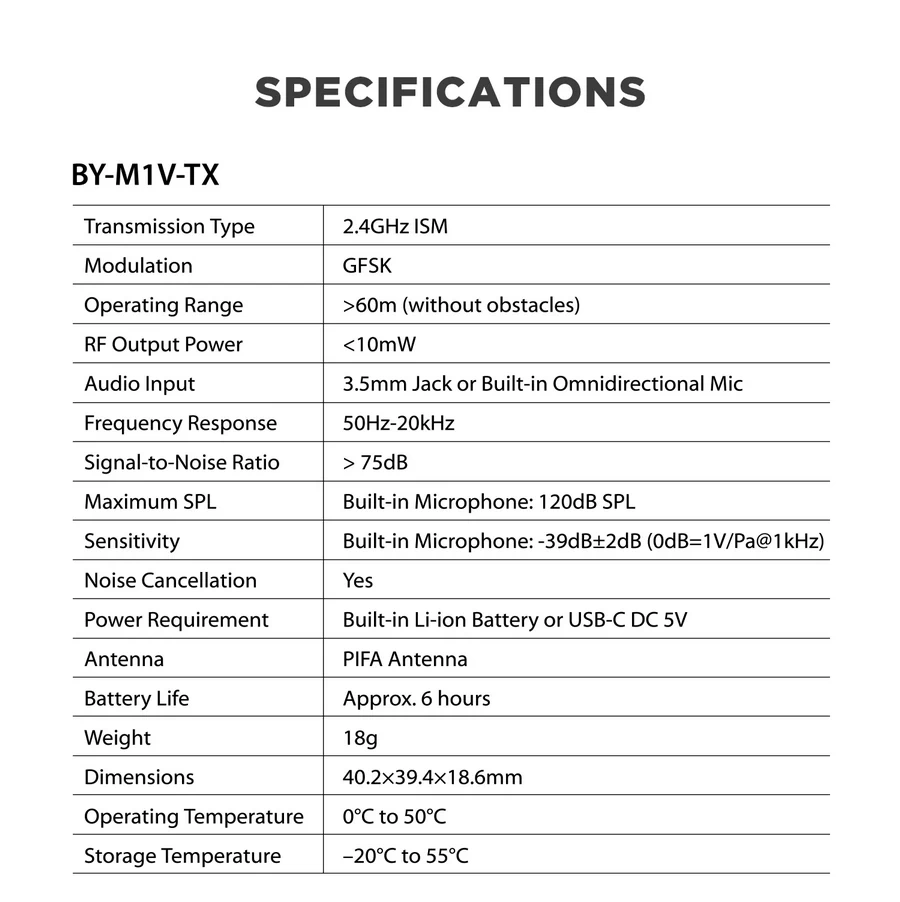 Boya BY-M1V 2.4 GHz Wireless Microphone-Des13