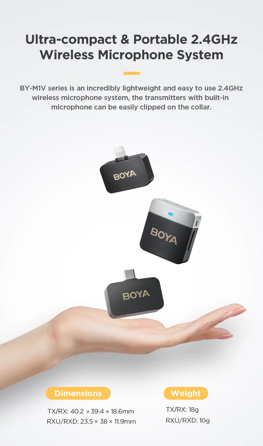 Boya BY-M1V 2.4 GHz Wireless Microphone-Des3