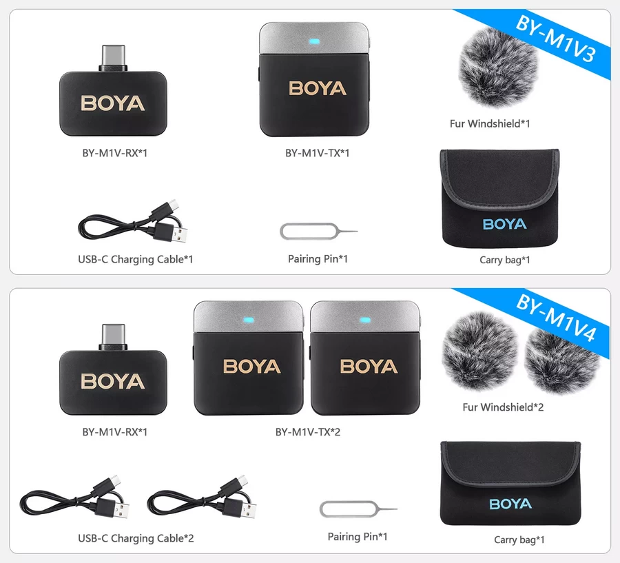 Boya BY-M1V3,BY-M1V4 For (Type C) Wireless Microphone-Des14