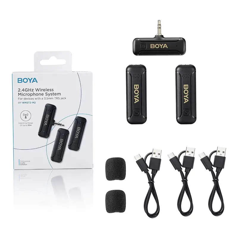 Boya BY-WM3T2-M1 BY-WM3T2-M2 Mini 2.4GHz Wireless Microphone-Detail5