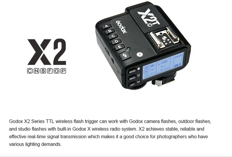 Godox X2T TTL Wireless Flash Trigger-Des1