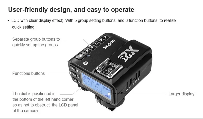 Godox X2T TTL Wireless Flash Trigger-Des2