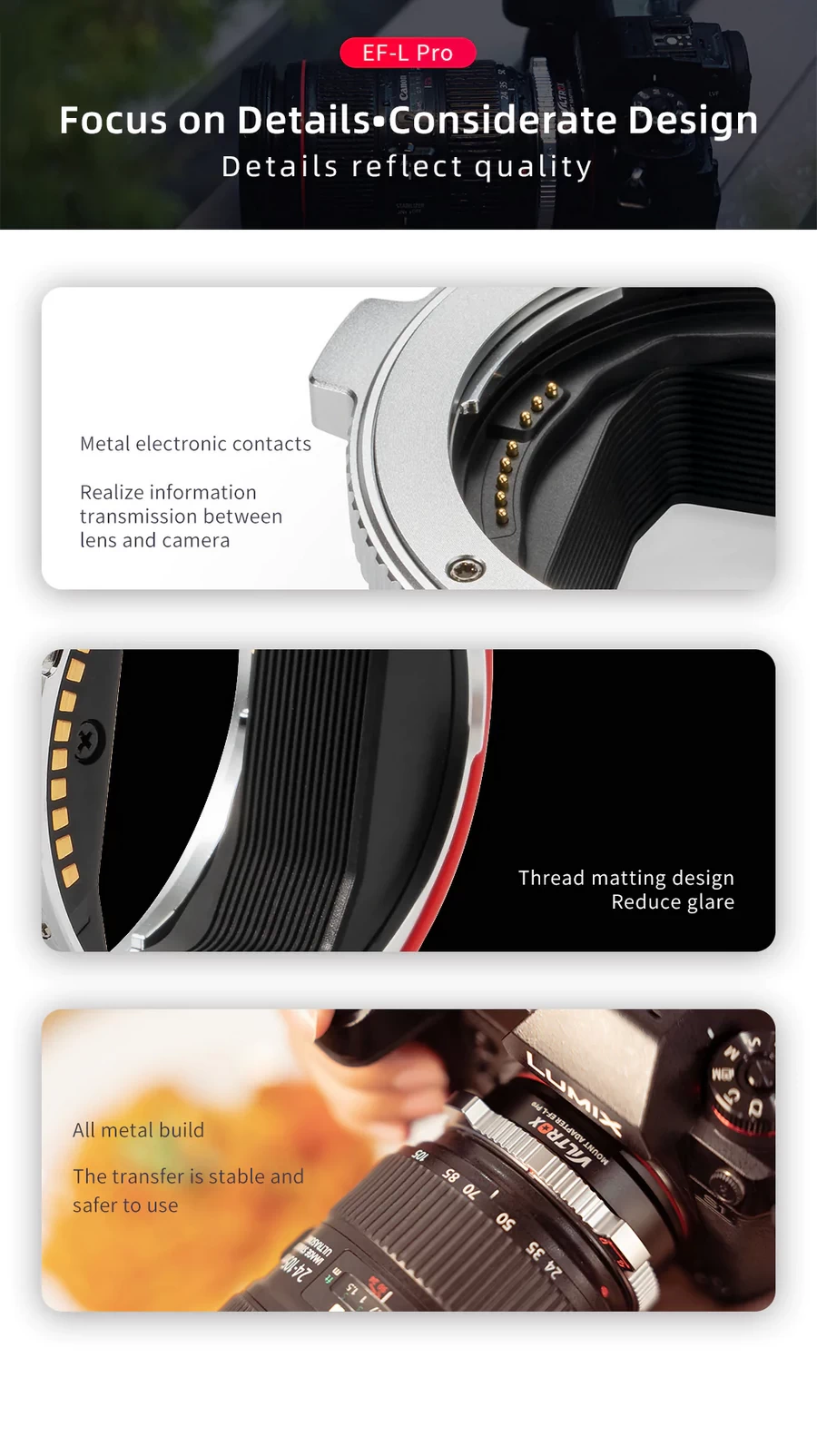 Viltrox EF-L Pro Lens Adapter-Des12