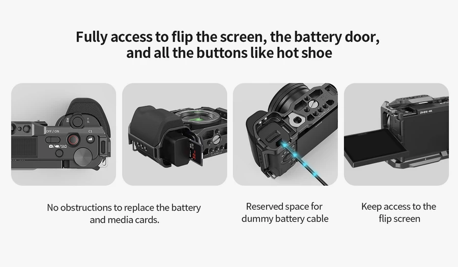 SmallRig 3538B Camera Cage with Grip for Sony ZV-E10-Des4