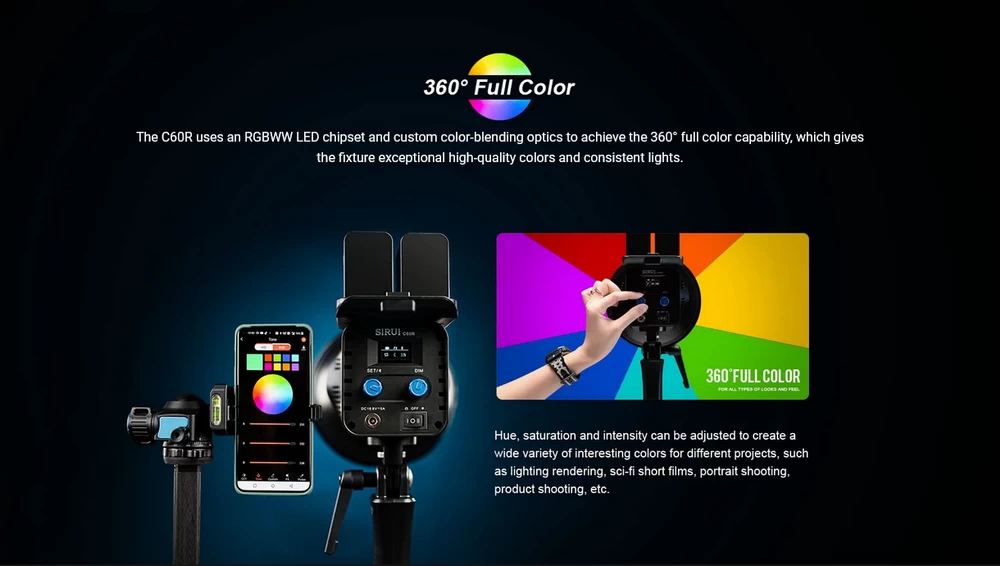 Sirui C60R RGB LED Monolight-Des2