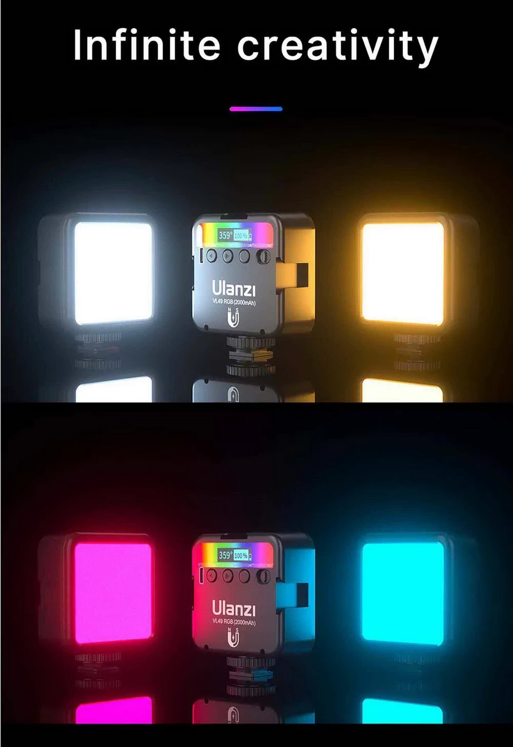 Ulanzi VL49 RGB Mini LED Video Light-Des3