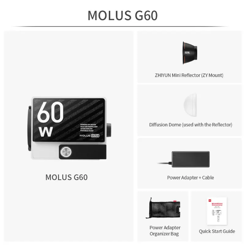 Zhiyun MOLUS G60 60W Pocket COB Light-Detail6