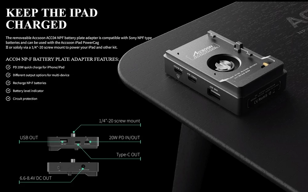 Accsoon iPad Power Cage II-Des4