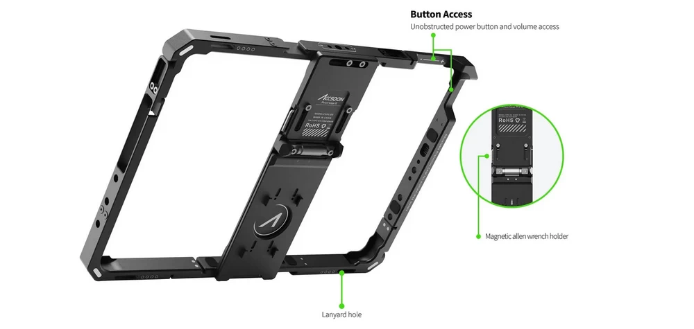 Accsoon ipad Power Cage Pro II-Des7