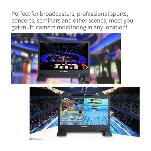 FeelWorld Seetec 4K156-9HSD-384 15.6 Inch 4K 3840X2160 Director Broadcast Monitor SDI 4 HDMI Input Quad Display - Image 2