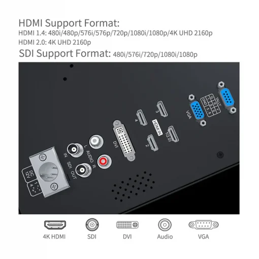 FeelWorld Seetec 4K156-9HSD-384 15.6 Inch 4K 3840X2160 Director Broadcast Monitor SDI 4 HDMI Input Quad Display - Image 5