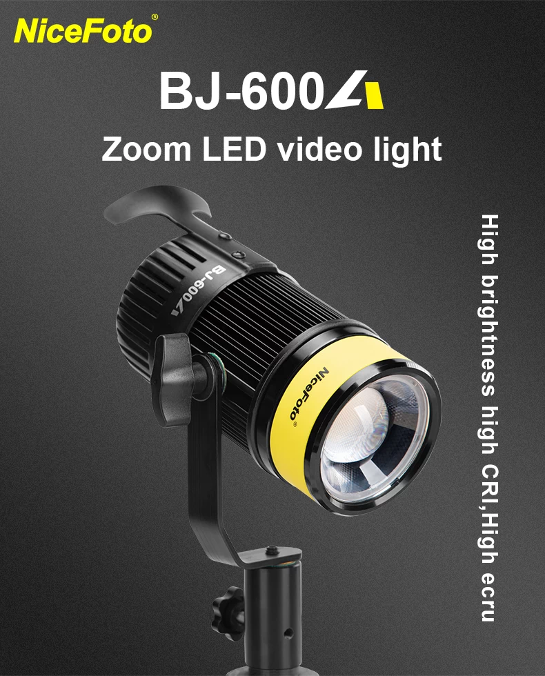 NiceFoto BJ-600A Zoom LED Video Light-Des1