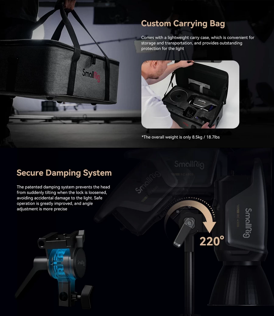 SmallRig RC450B,RC450D COB LED Video Light(US)-Des7