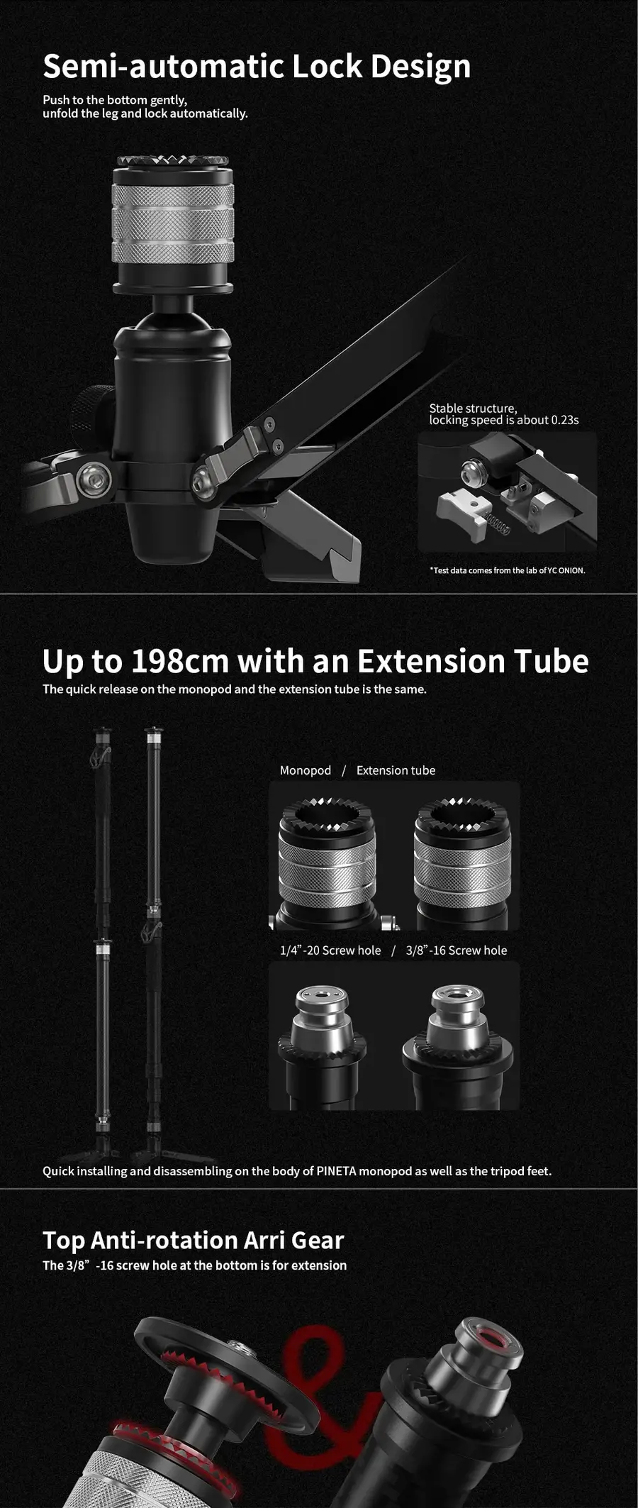 YC Onion - PINETA Carbon Fiber Monopod-Des3