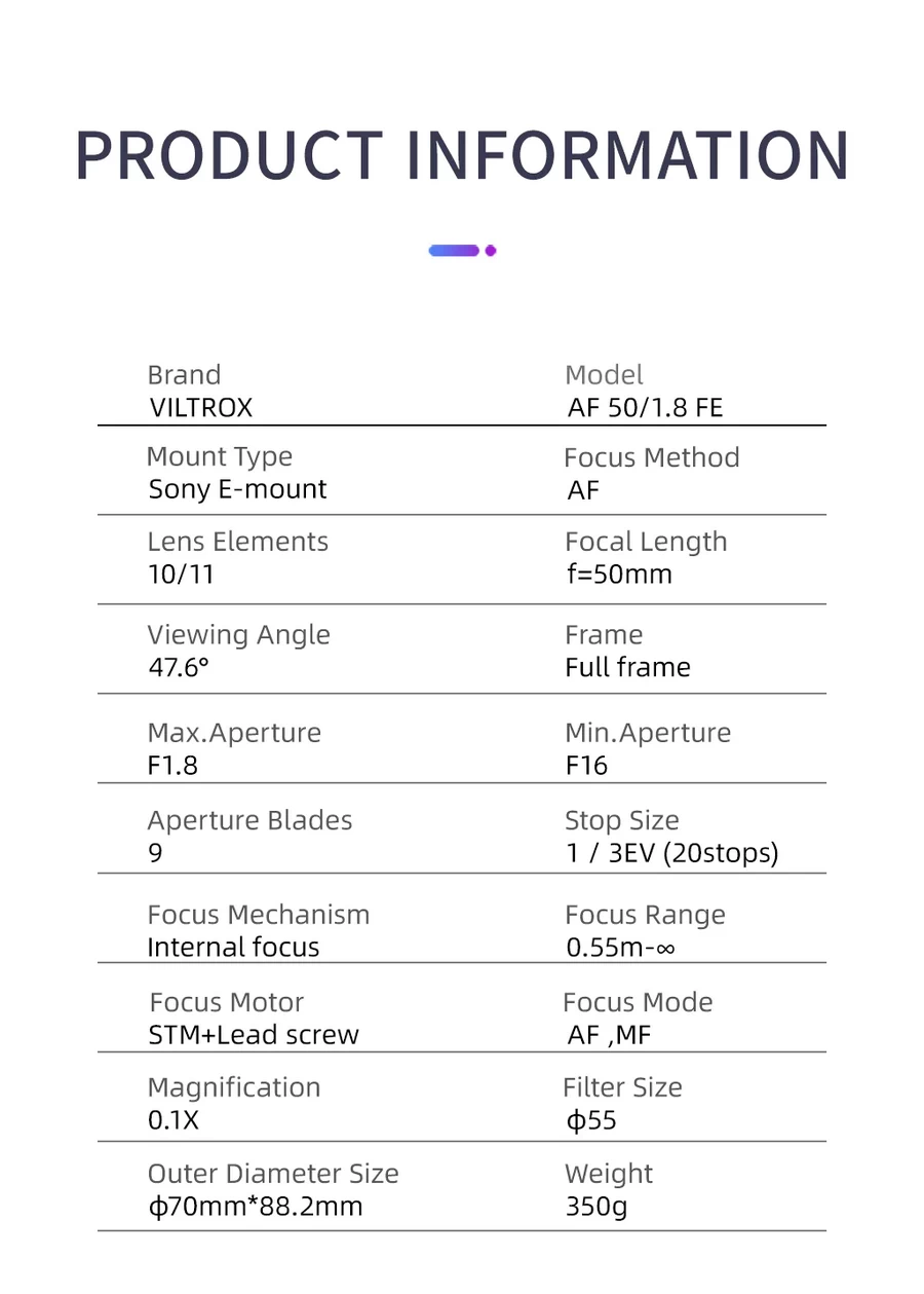 Viltrox AF 50mm f1.8 E-Mount-Des14
