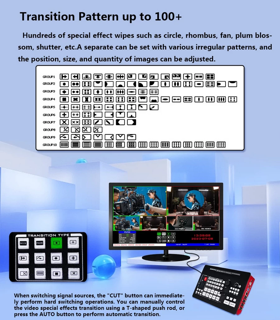 DeviceWell UHS7108 8-CH 4K60 UHD Switcher-Des3