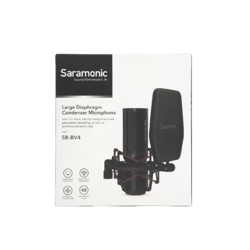 Saramonic SR-BV4 Supercardioid Large-Diaphragm Condenser Microphone with Shockmount & Pop Filter - Image 4