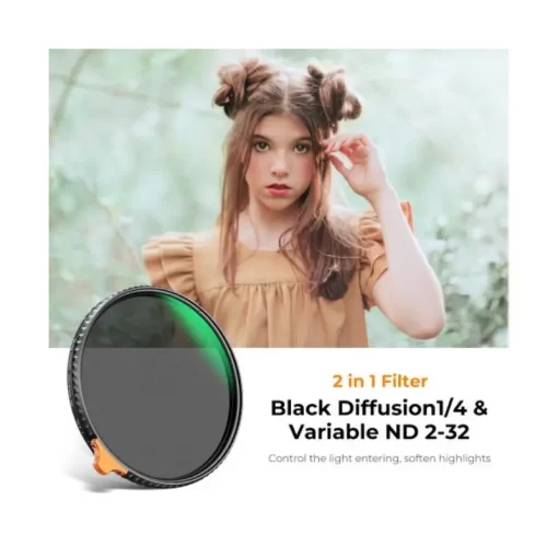 K&F Concept Black Diffusion (Mist) 14 and ND2-ND32 (1-5 Stop)Filter-Detail2