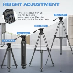 Ulanzi MT-81 Heavy-Duty Video Tripod with Fluid Head (T080GBB1)-Detail3