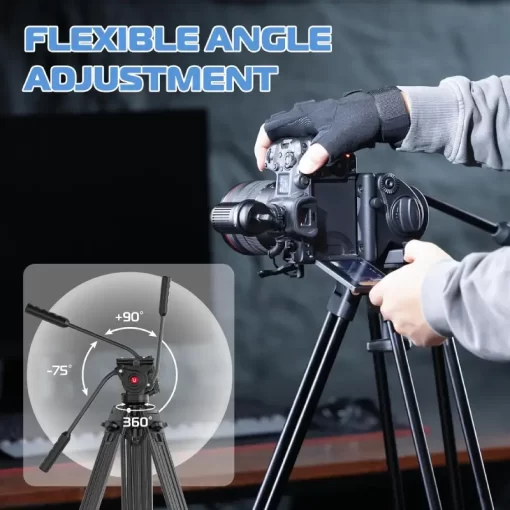 Ulanzi MT-81 Heavy-Duty Video Tripod with Fluid Head (T080GBB1)-Detail5