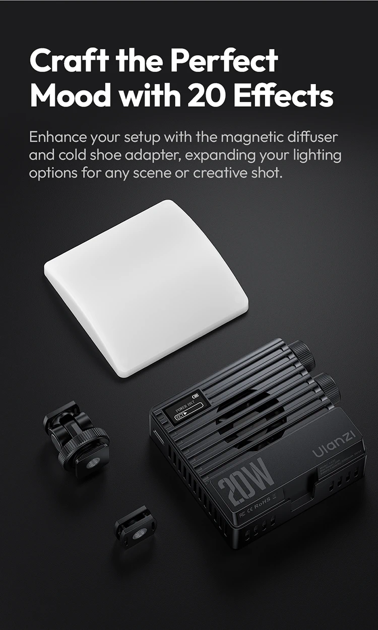 Ulanzi LE20 20W RGB Pocket Light-Des11