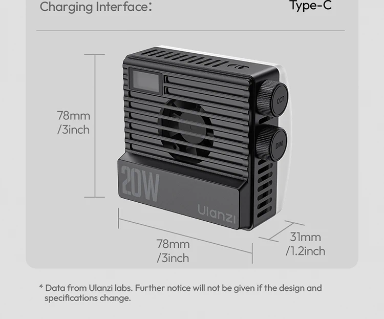 Ulanzi LE20 20W RGB Pocket Light-Des19
